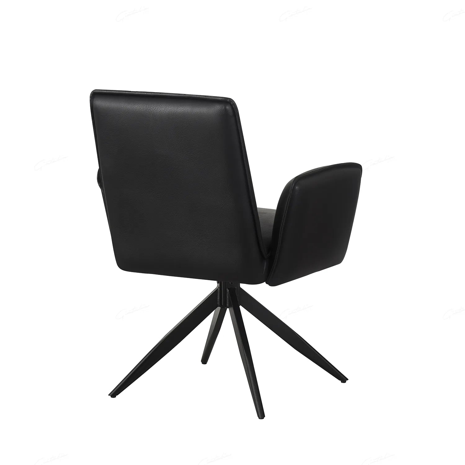 Maxwell Black Leather Arm Dining Chairs