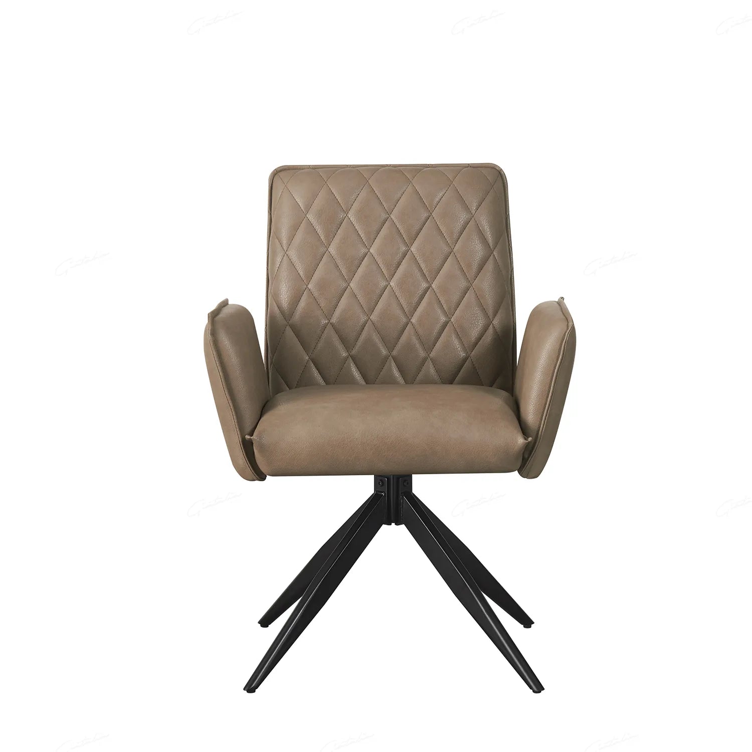 Maxwell Taupe Leather Swivel Dining Chairs - Set of 4