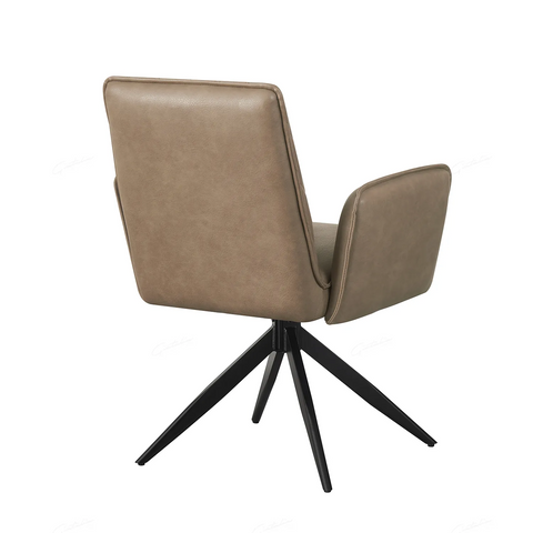 Maxwell Arm  Leather Swivel 4 Dining Chairs