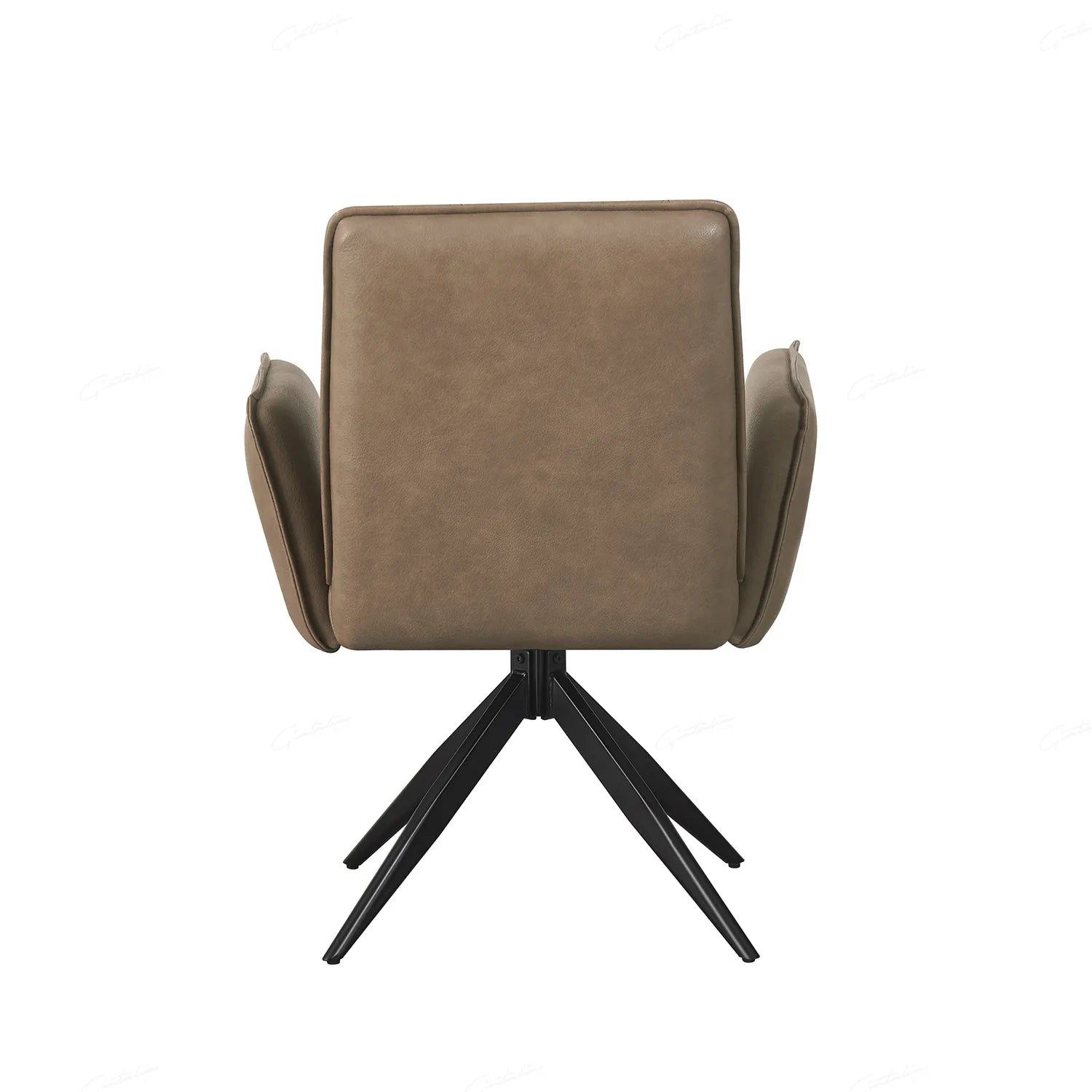 Maxwell Taupe Leather Swivel Dining Chairs - Set of 4