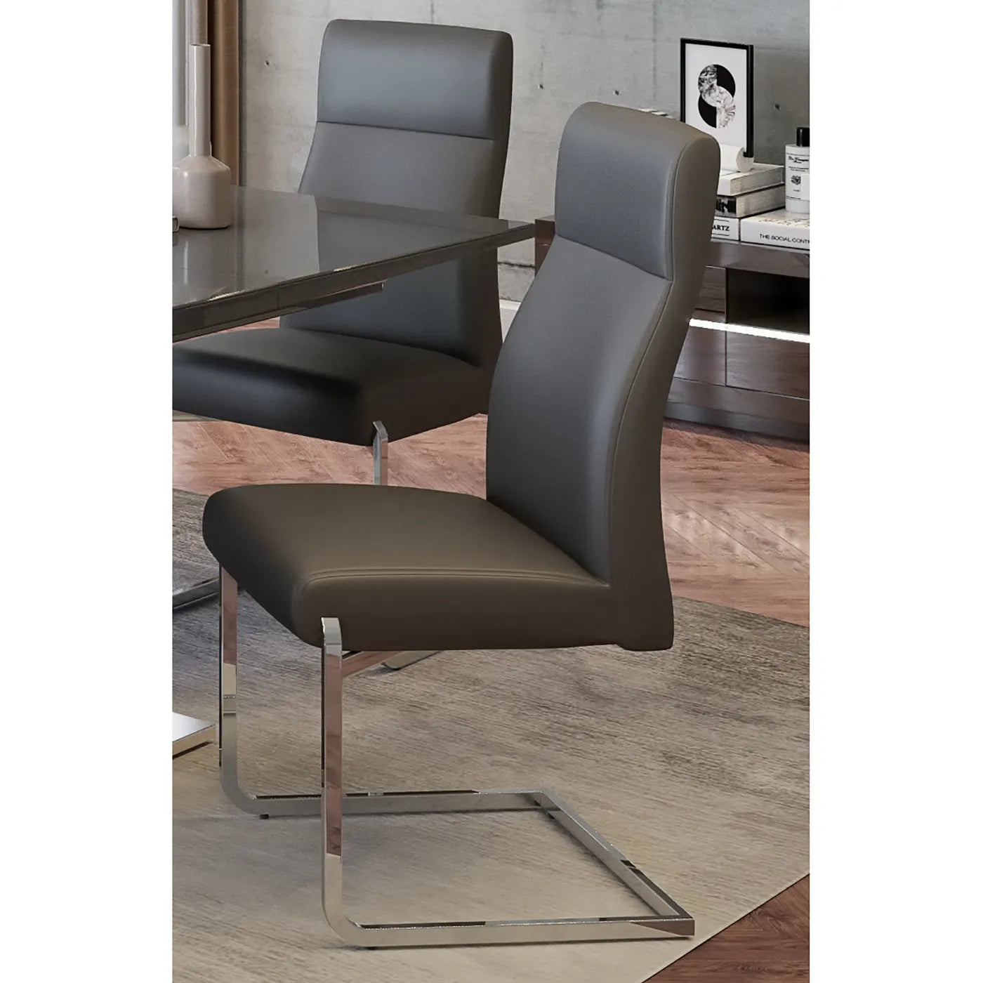 Merlin Leather Set of 4 Dining Chairs