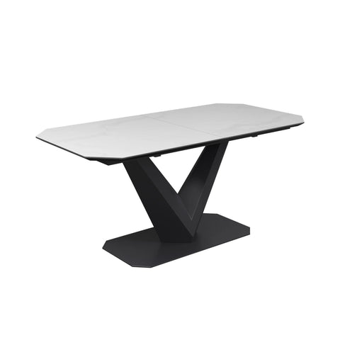 White and Black Ceramic Dining Table