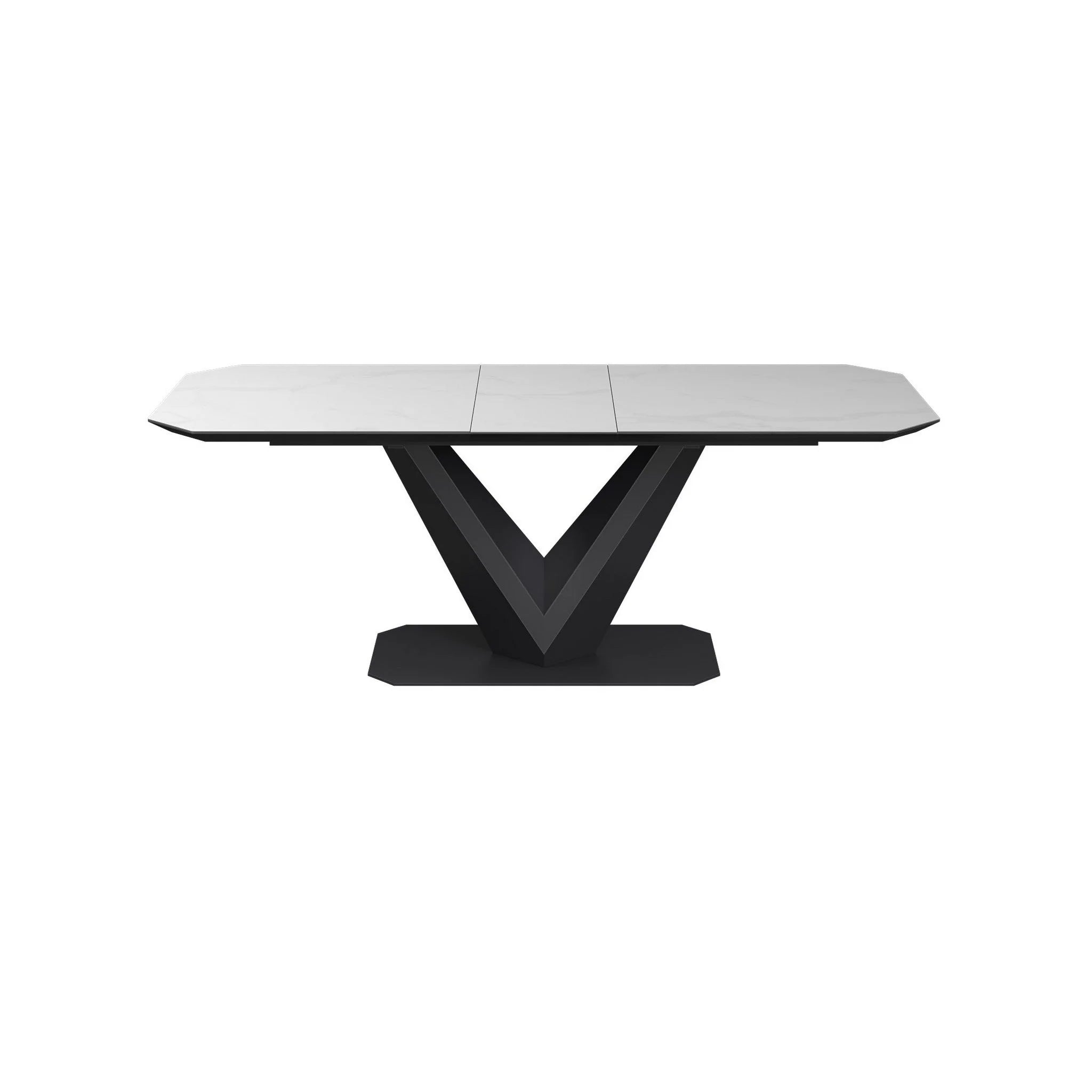 Merlin Matte White Ceramic Extending Dining Table - 180-220cm