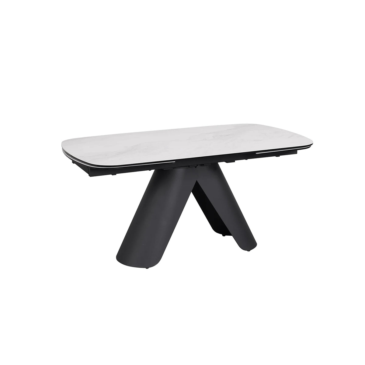 Perla White Ceramic Extending Dining Table