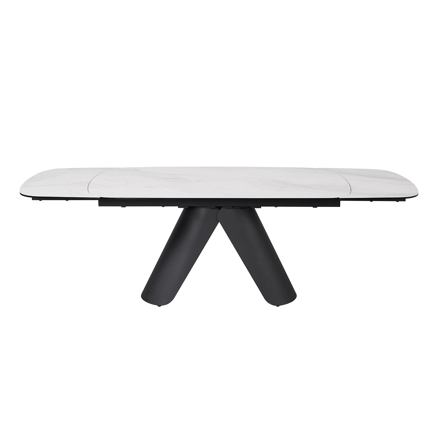 Perla White Ceramic Extending Dining Table