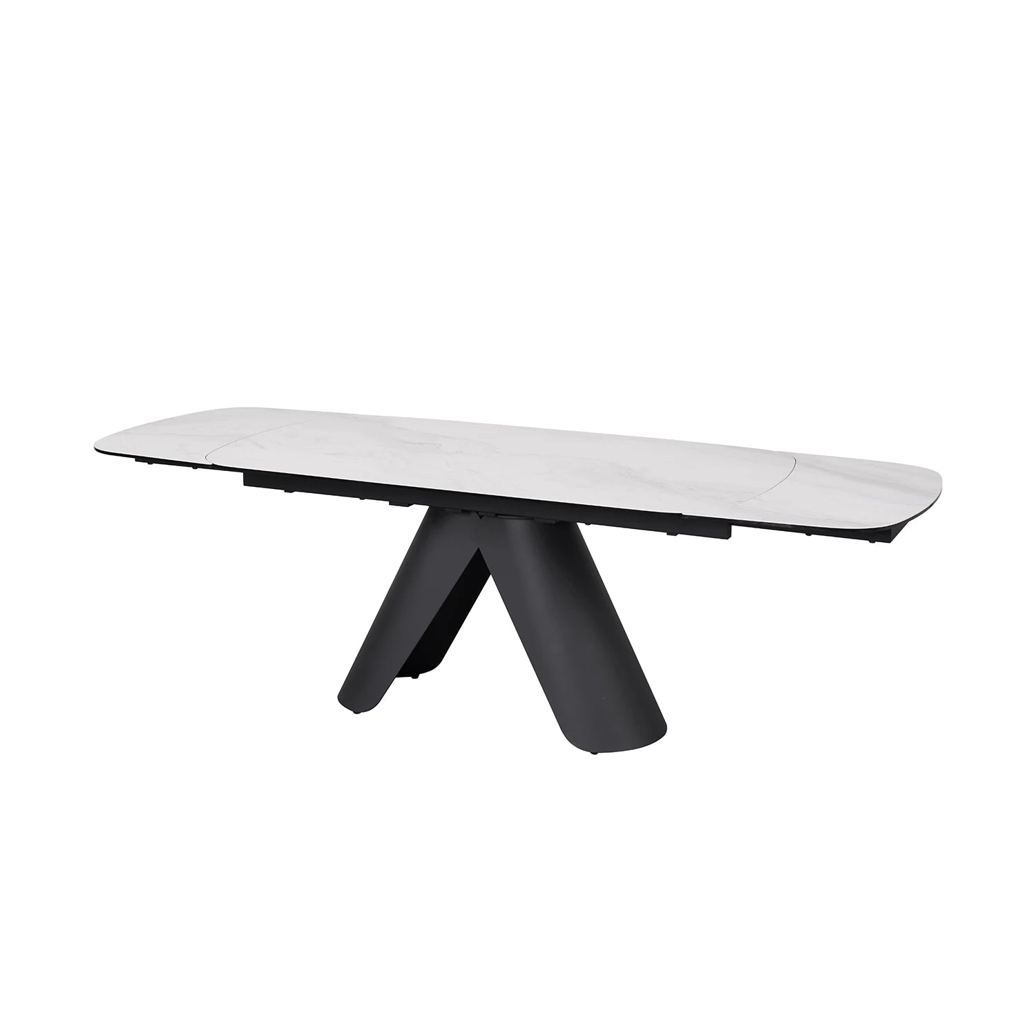 Perla White Ceramic Extending Dining Table