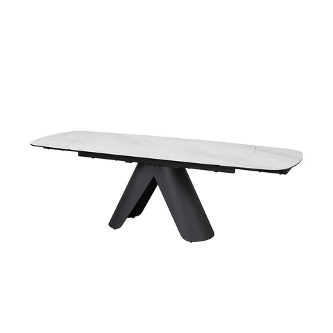 White Dining Table with Black Base
