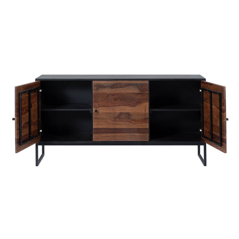 Milo 3 Door Wooden Sideboard, part of the Milo Collection - Sideboard Interior 