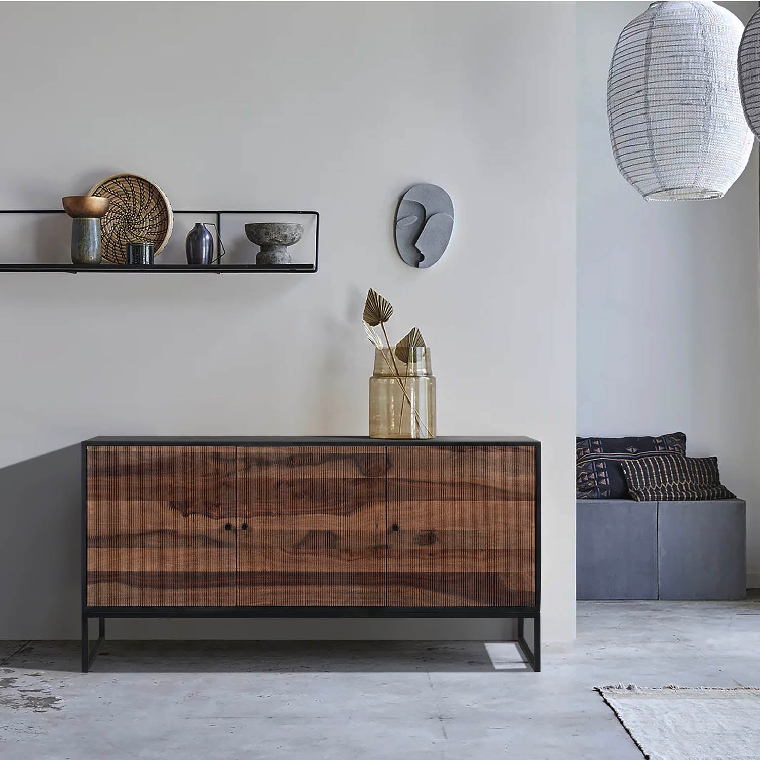 Milo 3 Door Wooden Sideboard, part of the Milo Collection - Lifestyle Image 