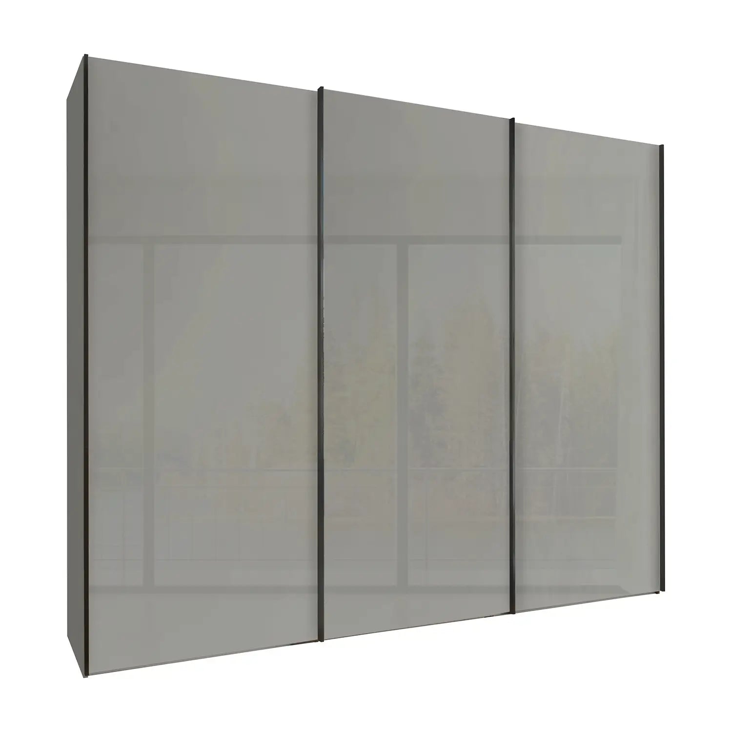 Monaco 3000 Sliding 3 Door White Glass Wardrobe