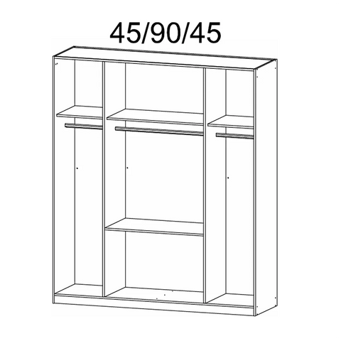 Mosbach 4 Door White & Oak Wardrobe with Mirror and Drawers - 181cm