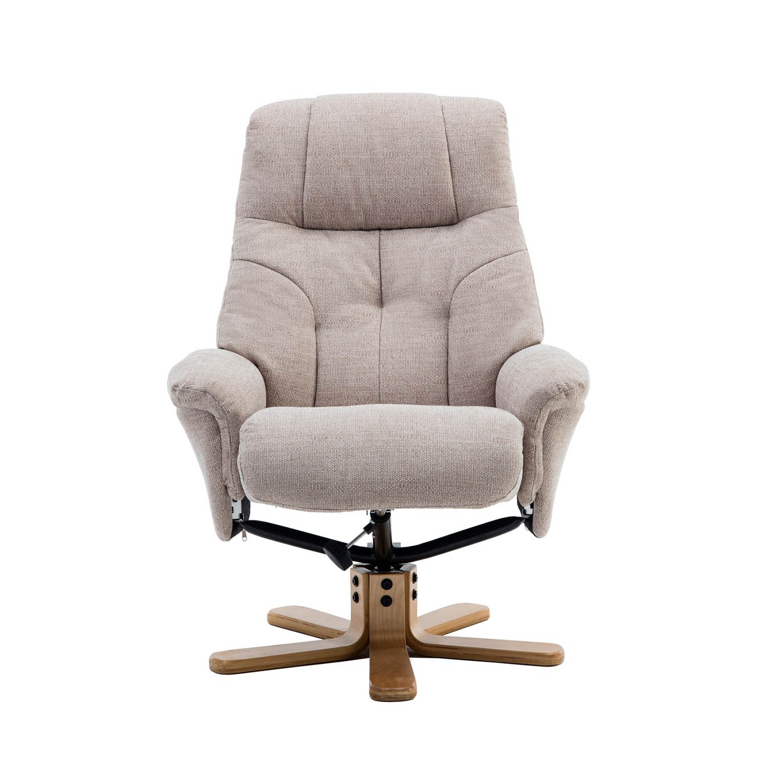 Muscat Fabric Swivel Recliner Chair with Footstool