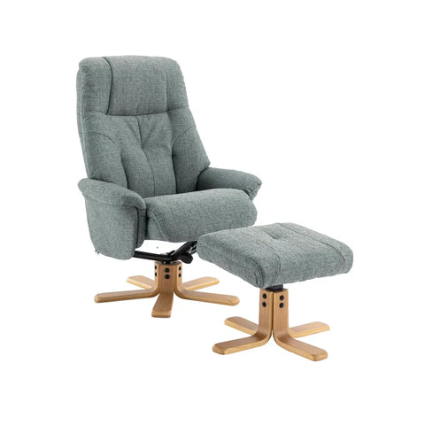 Muscat Fabric Swivel Recliner Chair with Footstool