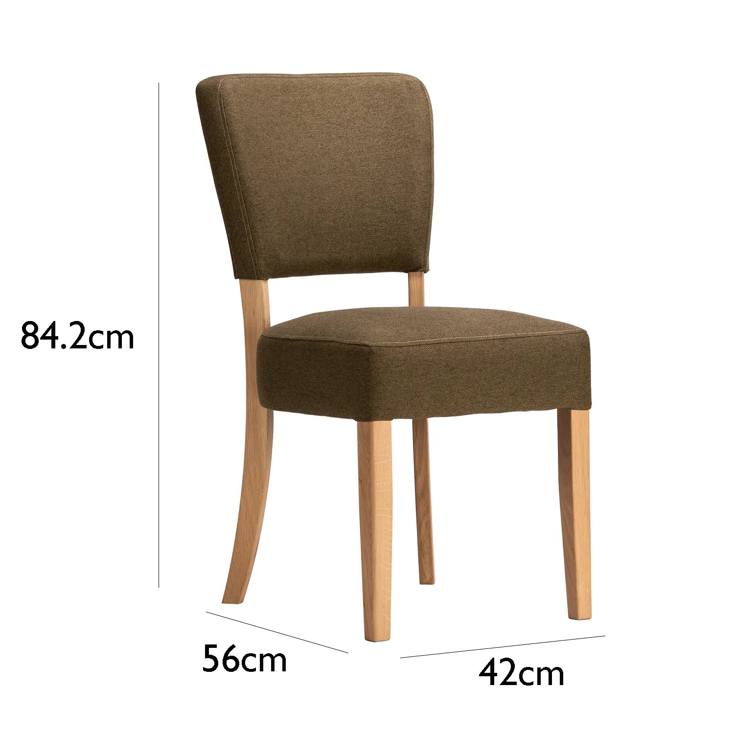 Nico Fabric Dining Chairs with Oak Legs - Set of 4