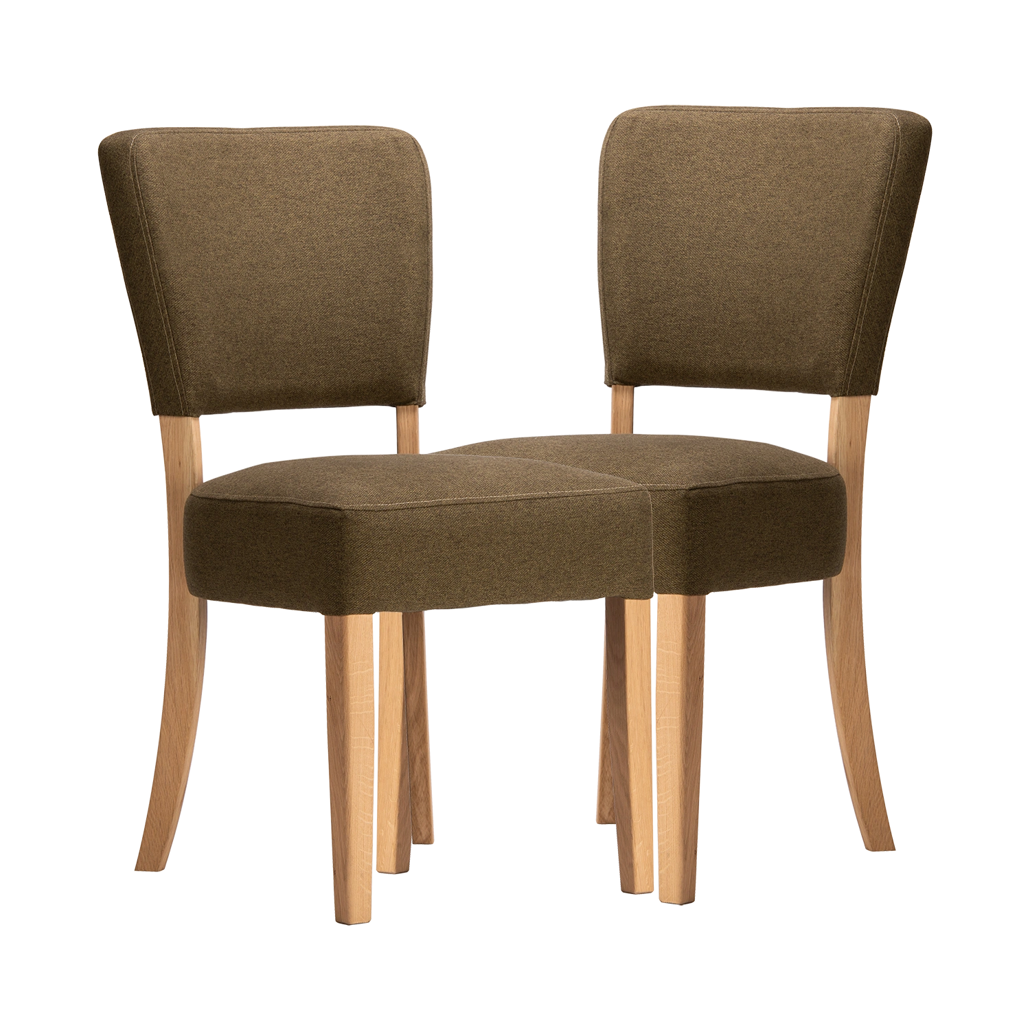 Nico Fabric Dining Chairs with Oak Legs - Set of 4