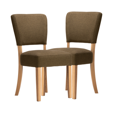 Nico Fabric Dining Chairs with Oak Legs - Set of 4