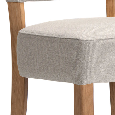 Nico Fabric Dining Chairs with Oak Legs - Set of 4