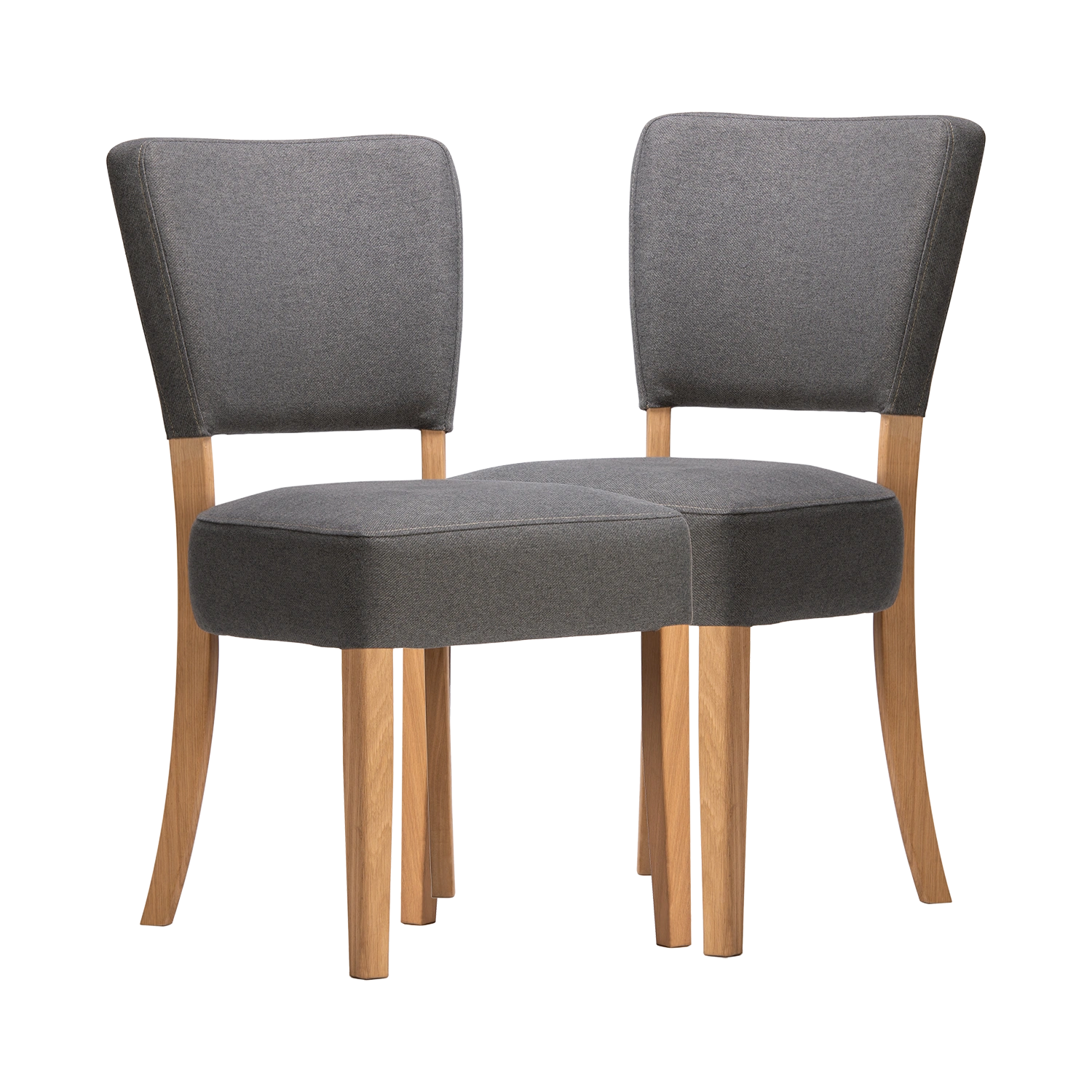 Nico Fabric Dining Chairs with Oak Legs - Set of 4