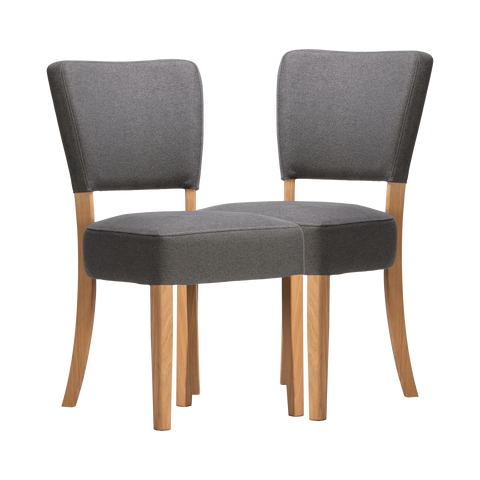 Nico Fabric Dining Chairs with Oak Legs - Set of 4