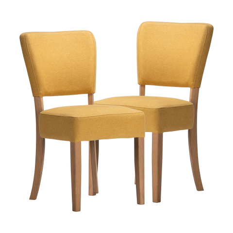 Nico Fabric Dining Chairs with Oak Legs - Set of 4