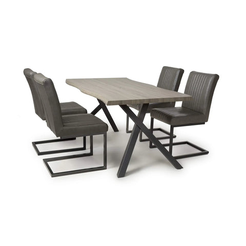 Narvik 1.6m Medium & 4 Archer Grey Dining Set