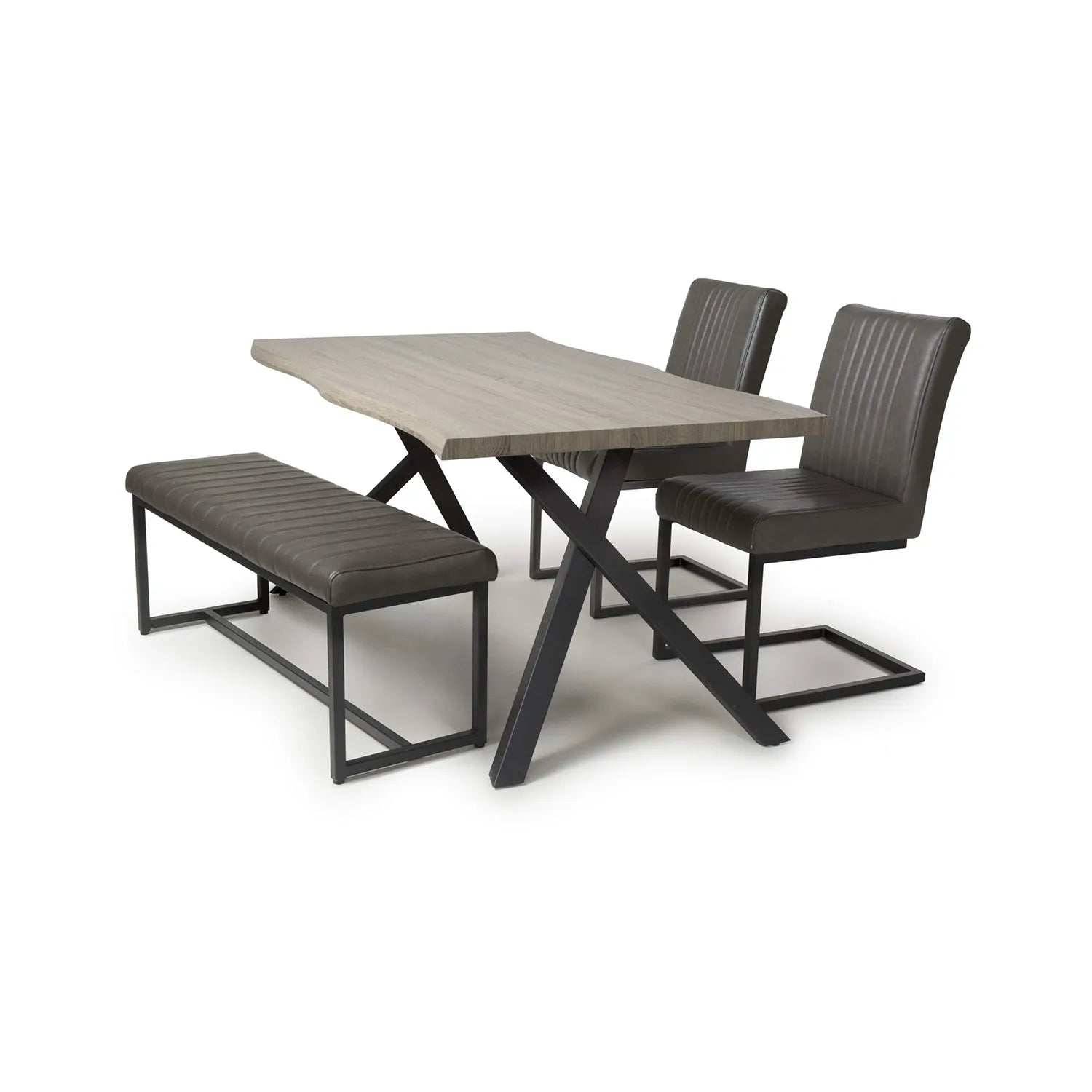 Narvik 1.6m Table & 2 Archer Chairs & Bench Set