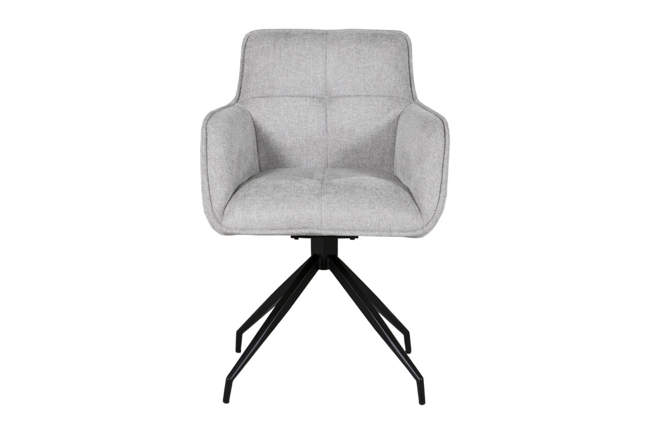 Set of 4 Theo Charcoal Swivel Dining Chairs with Black Legs