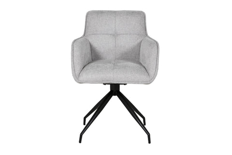 Set of 4 Theo Natural Swivel Dining Chairs with Black Legs, also available in Charcoal. Available as a set of 4 or 6-Main-Image