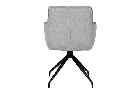 Set of 4 Theo Natural Swivel Dining Chairs with Black Legs, also available in Charcoal. Available as a set of 4 or 6-Back-Image