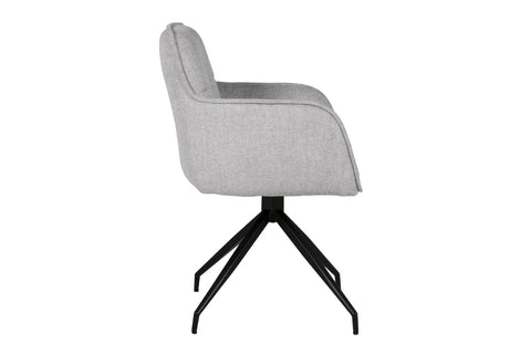 Set of 4 Theo Natural Swivel Dining Chairs with Black Legs, also available in Charcoal. Available as a set of 4 or 6-Side-Image