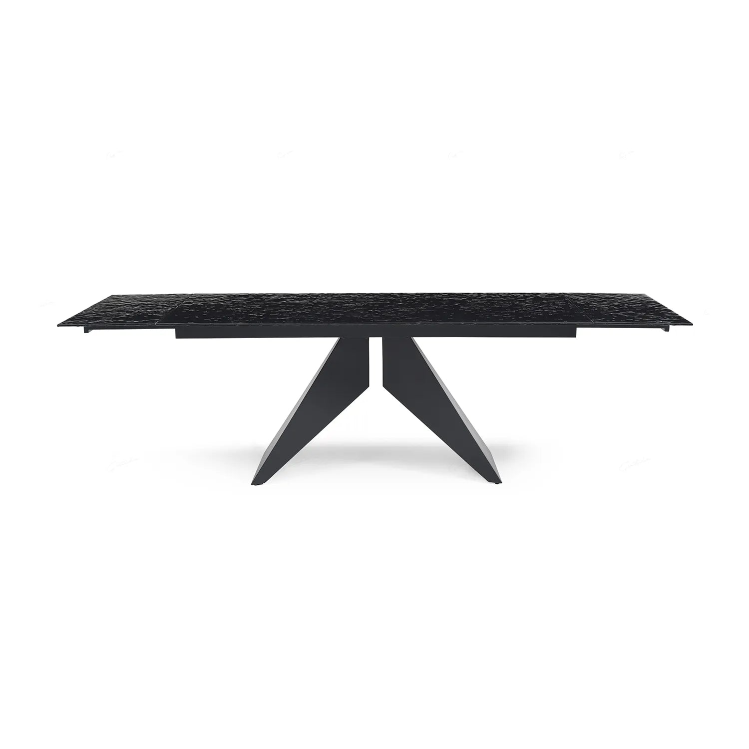 Nerium Carbon Black Reinforced Glass Extending Dining Table