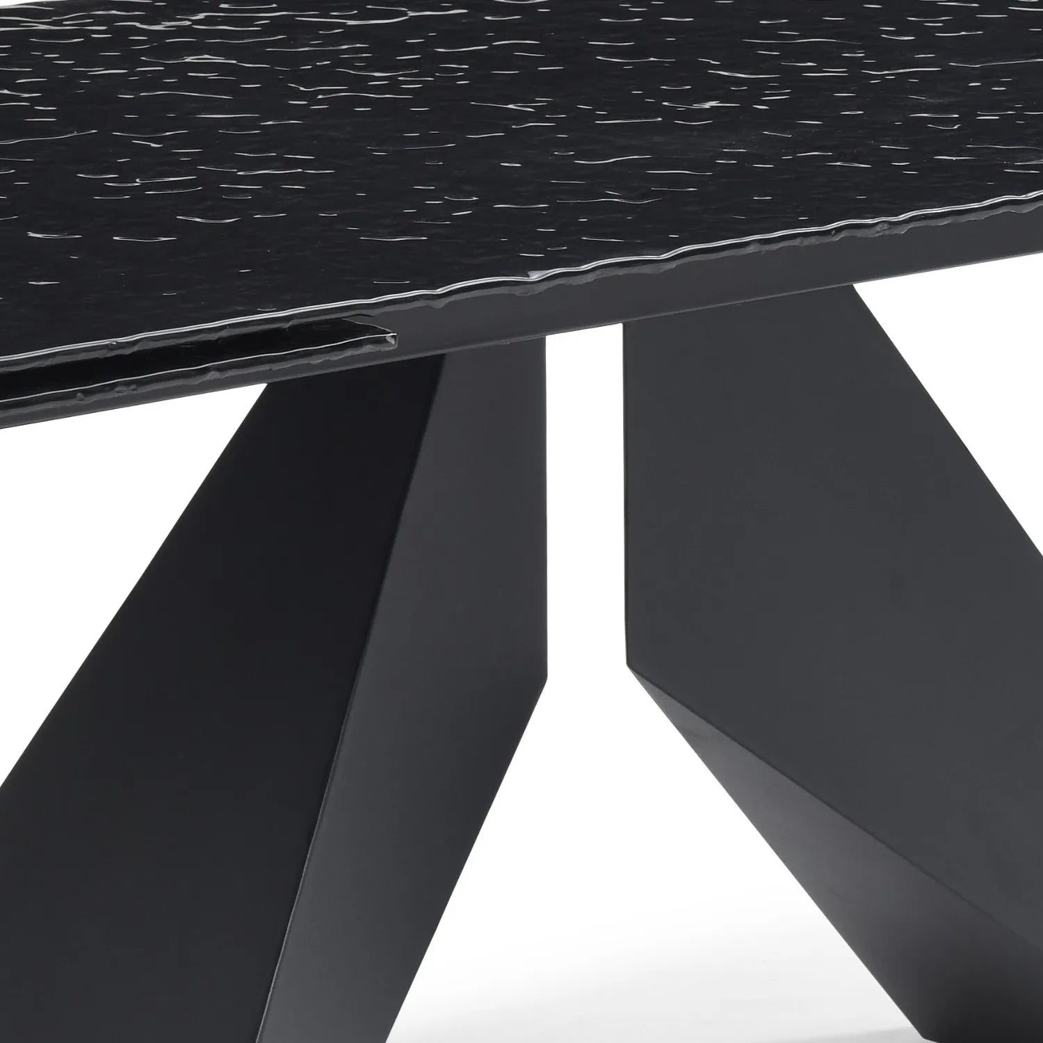 Nerium Carbon Black Reinforced Glass Extending Dining Table