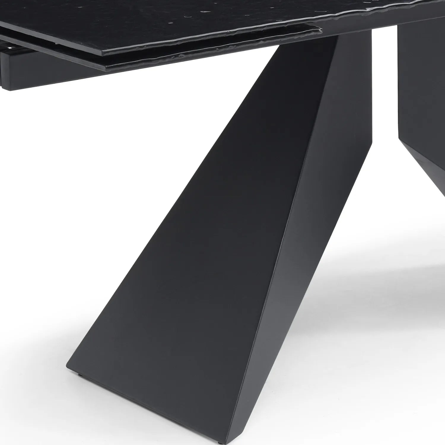 Nerium Carbon Black Reinforced Glass Extending Dining Table