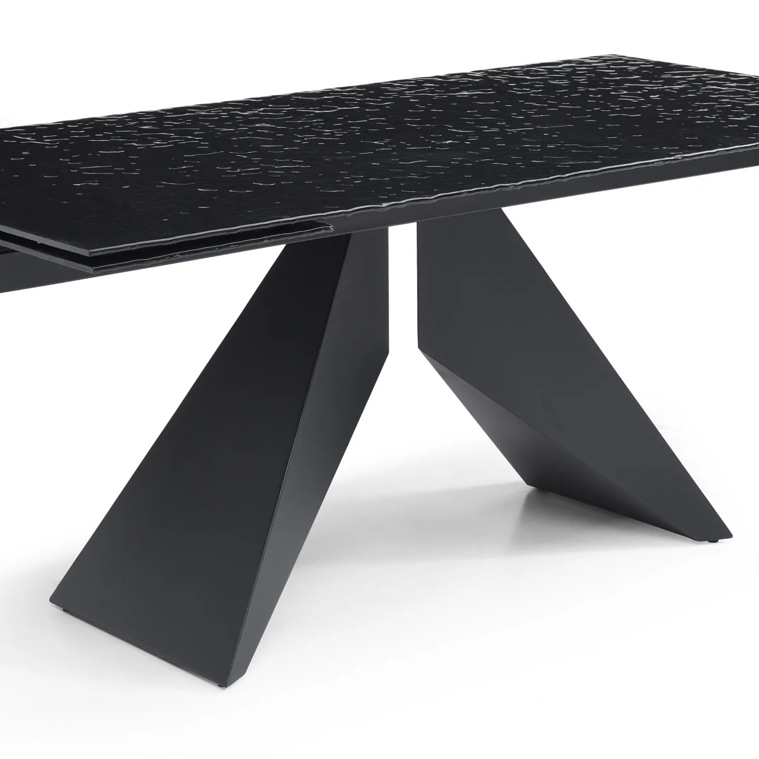 Nerium Carbon Black Reinforced Glass Extending Dining Table