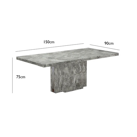 Newcastle Small Grey Marble Dining Table and 4 Chairs