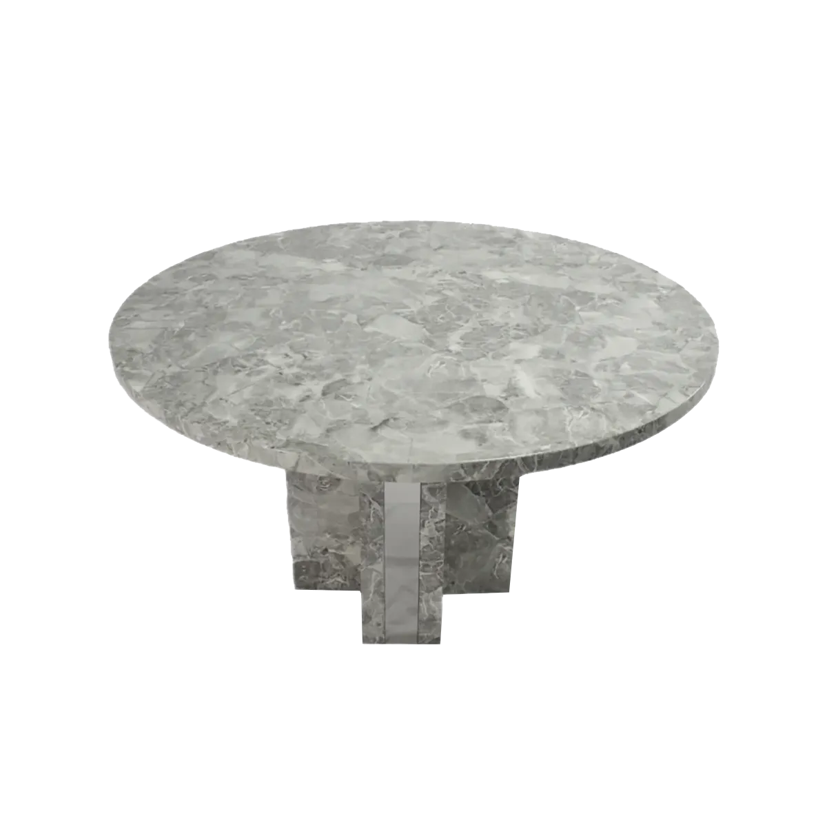 Newcastle Round Grey Marble Dining Table and 4 Chairs