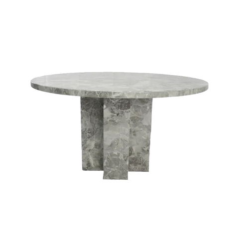 Newcastle Round Grey Marble Dining Table - 001