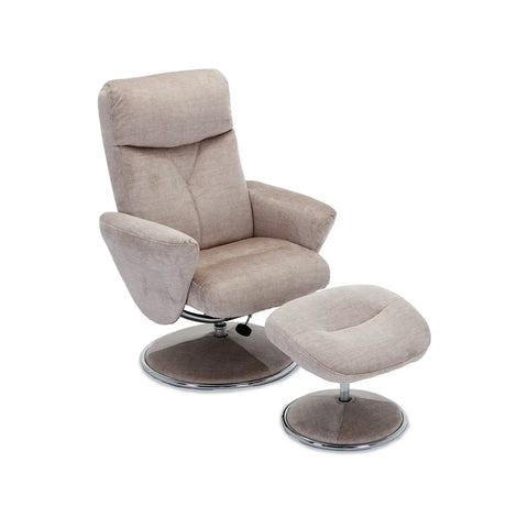 Nice Fabric Swivel Recliner Chair and Footstool