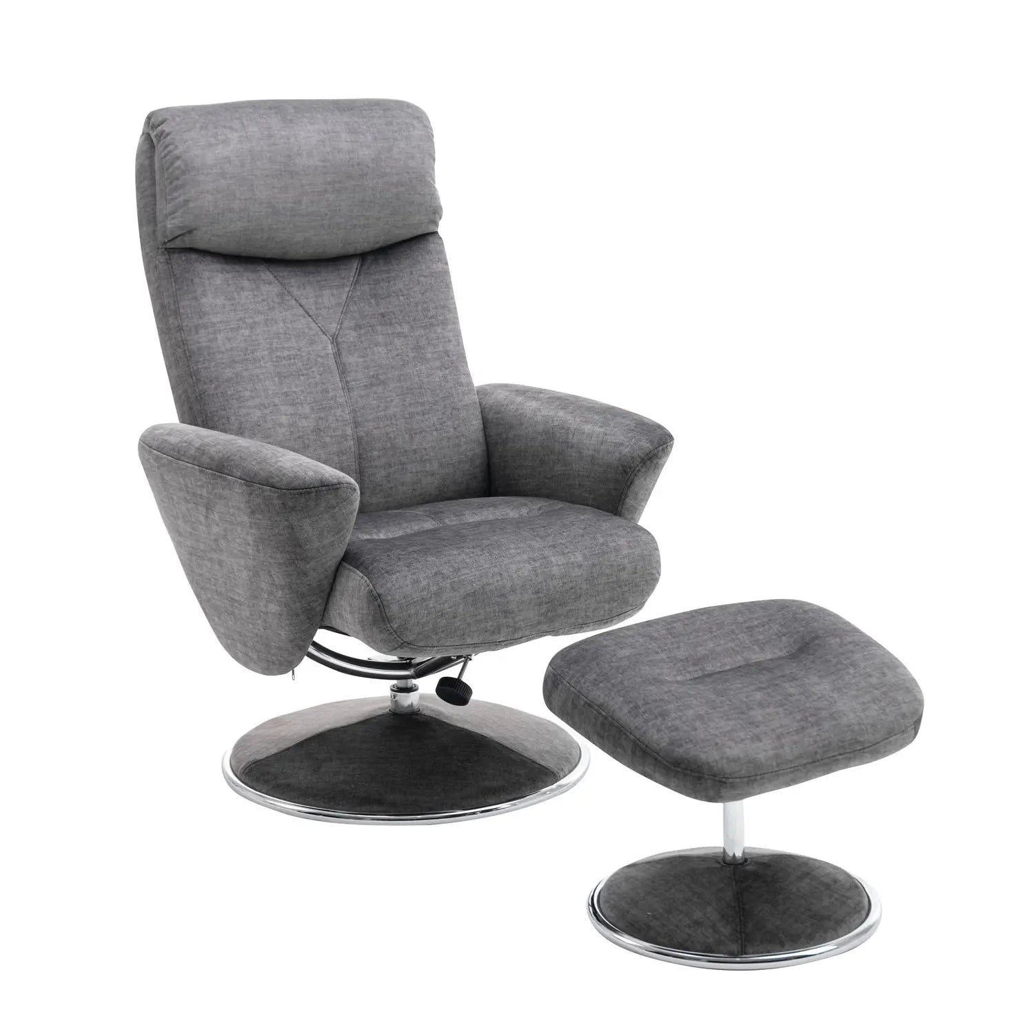 Nice Fabric Swivel Recliner Chair and Footstool