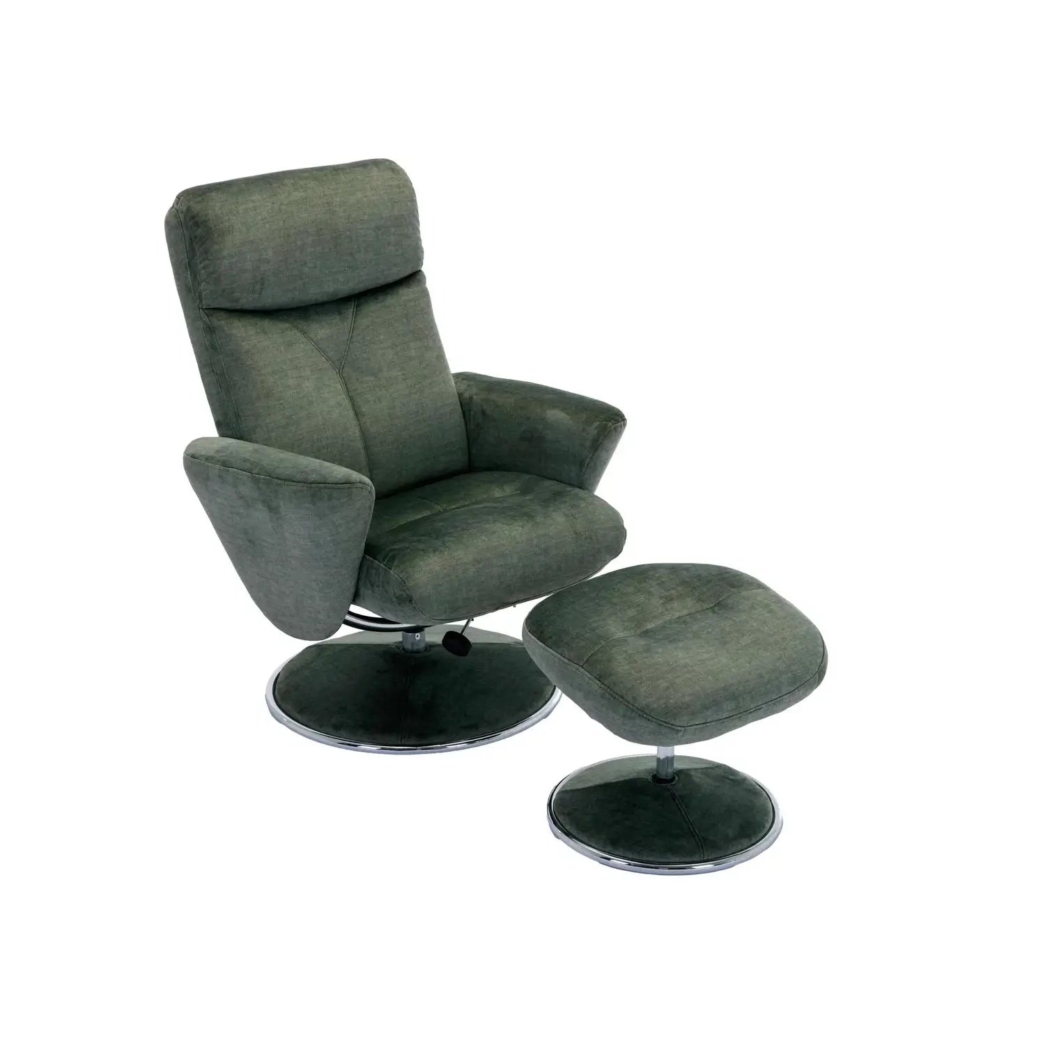 Nice Fabric Swivel Recliner Chair and Footstool