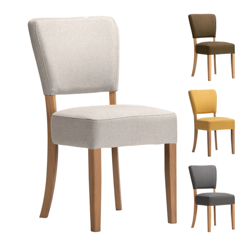 Nico Fabric Dining Chairs with Oak Legs - Set of 4