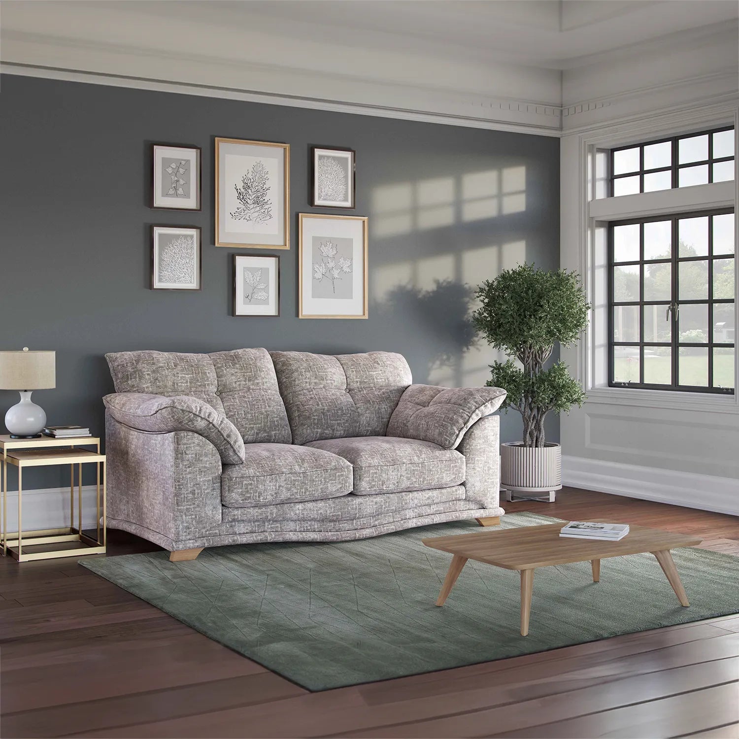 Nolan Fabric Upholstered 3 Seater Sofa