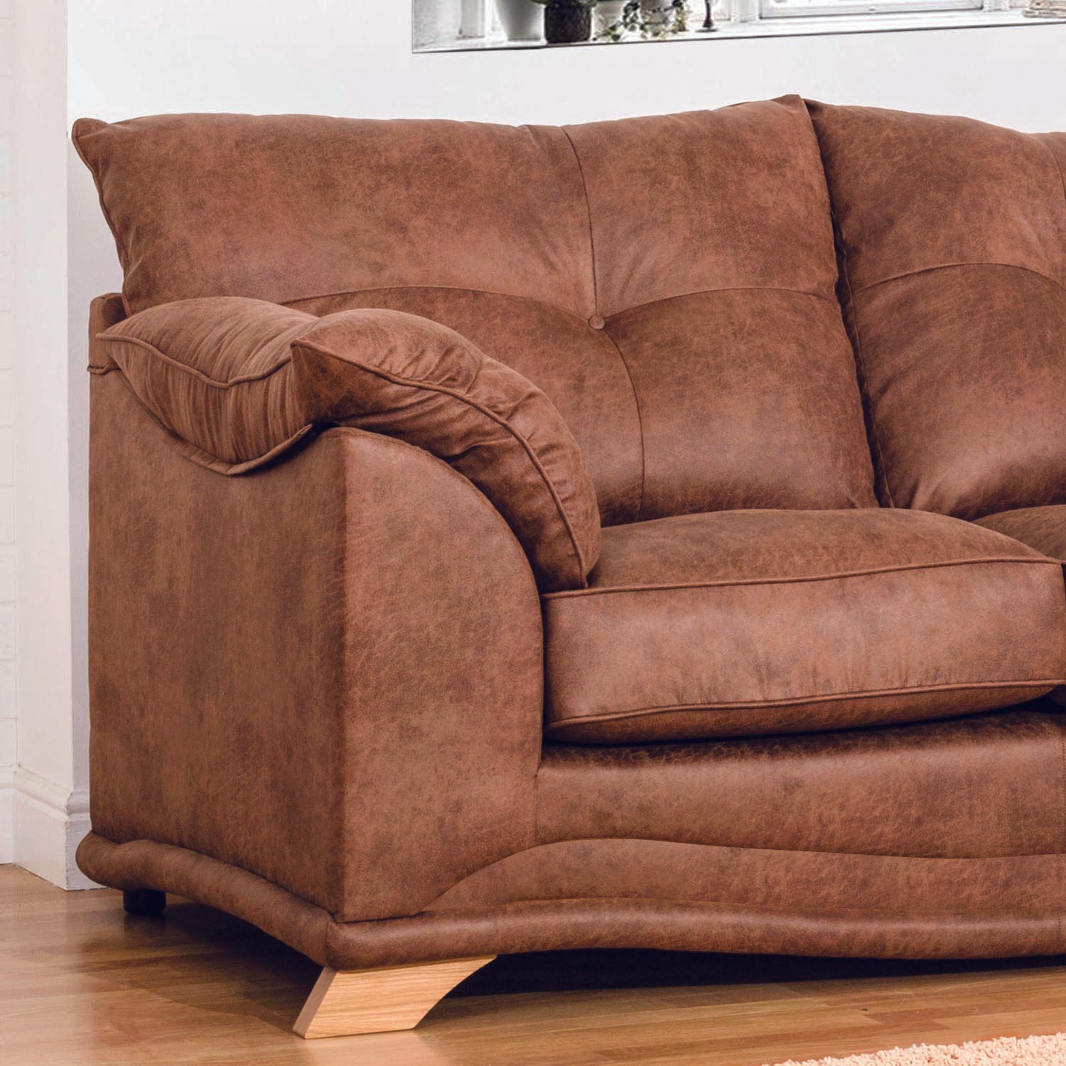 Nolan Brown Leather 3 Seater Sofa