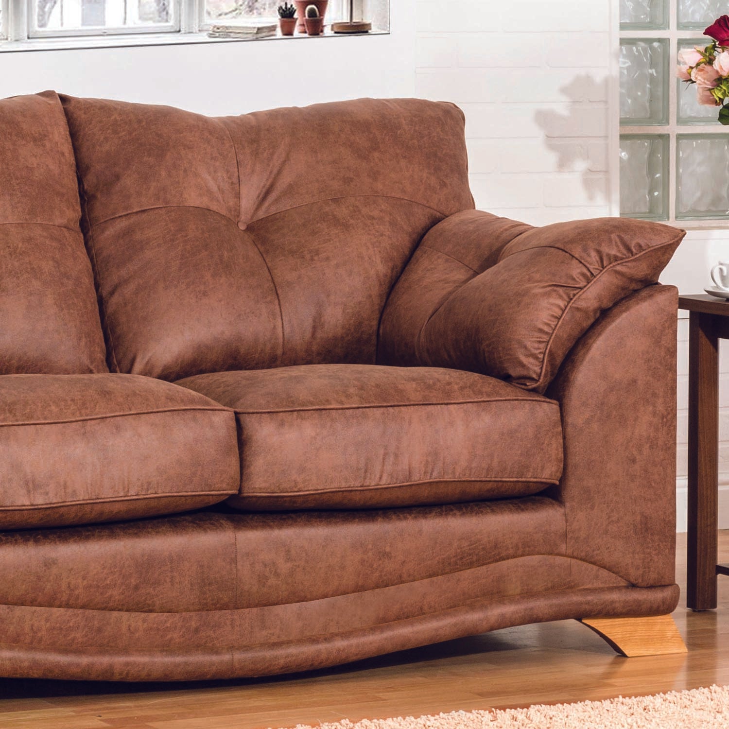 Nolan Brown Leather 3 Seater Sofa