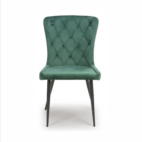 Noaria Green Velvet Set of 4 Dining Chairs - Main Image 