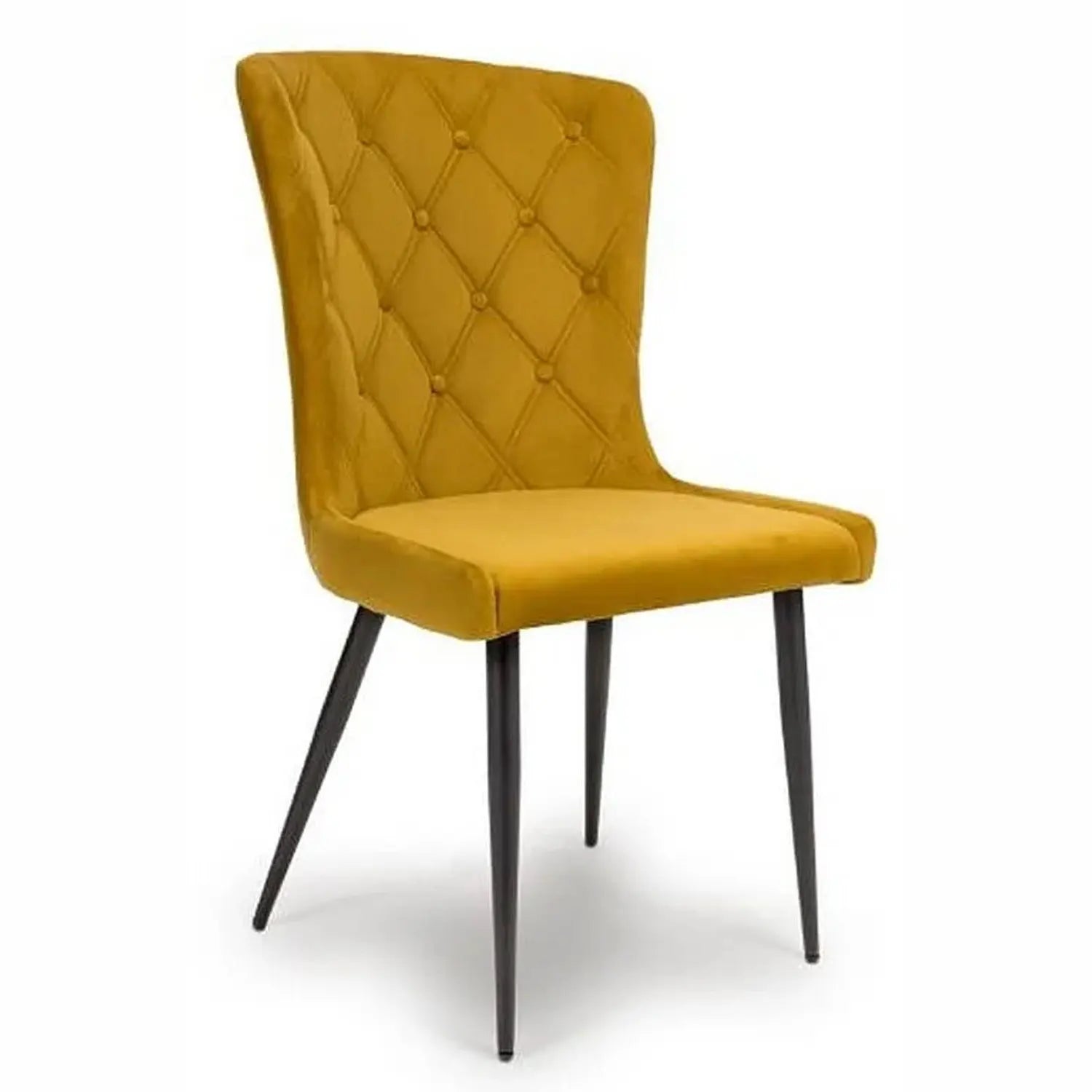 Noaria Mustard Velvet Set of 6 Dining Chairs