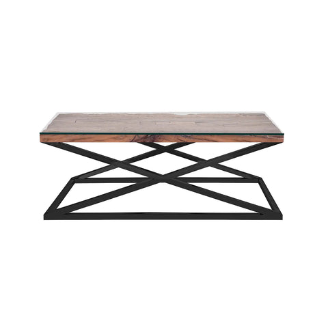 Noir Railway Sleeper Wood Coffee Table, Matching Furniture Available - Coffee Table