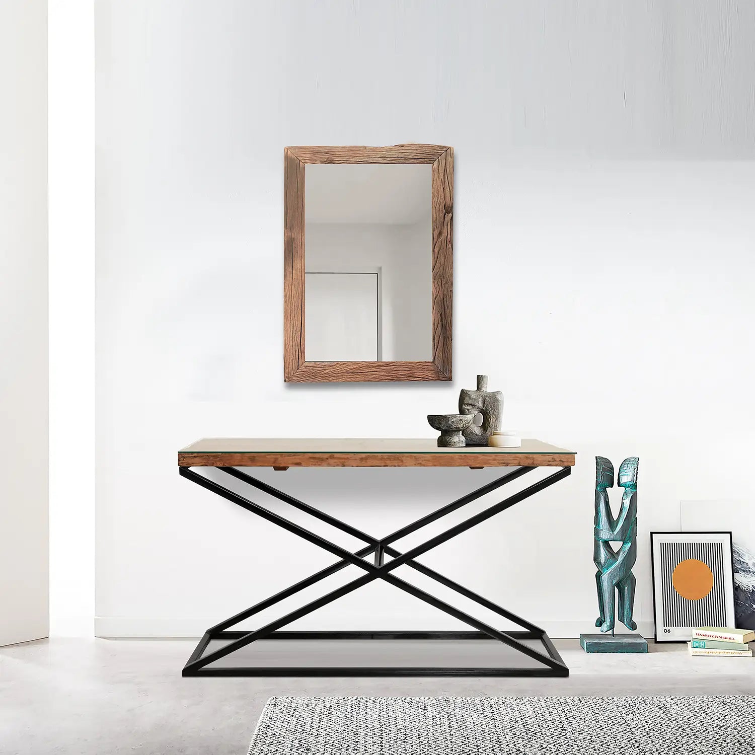 Noir Railway Sleeper Wood Console Table