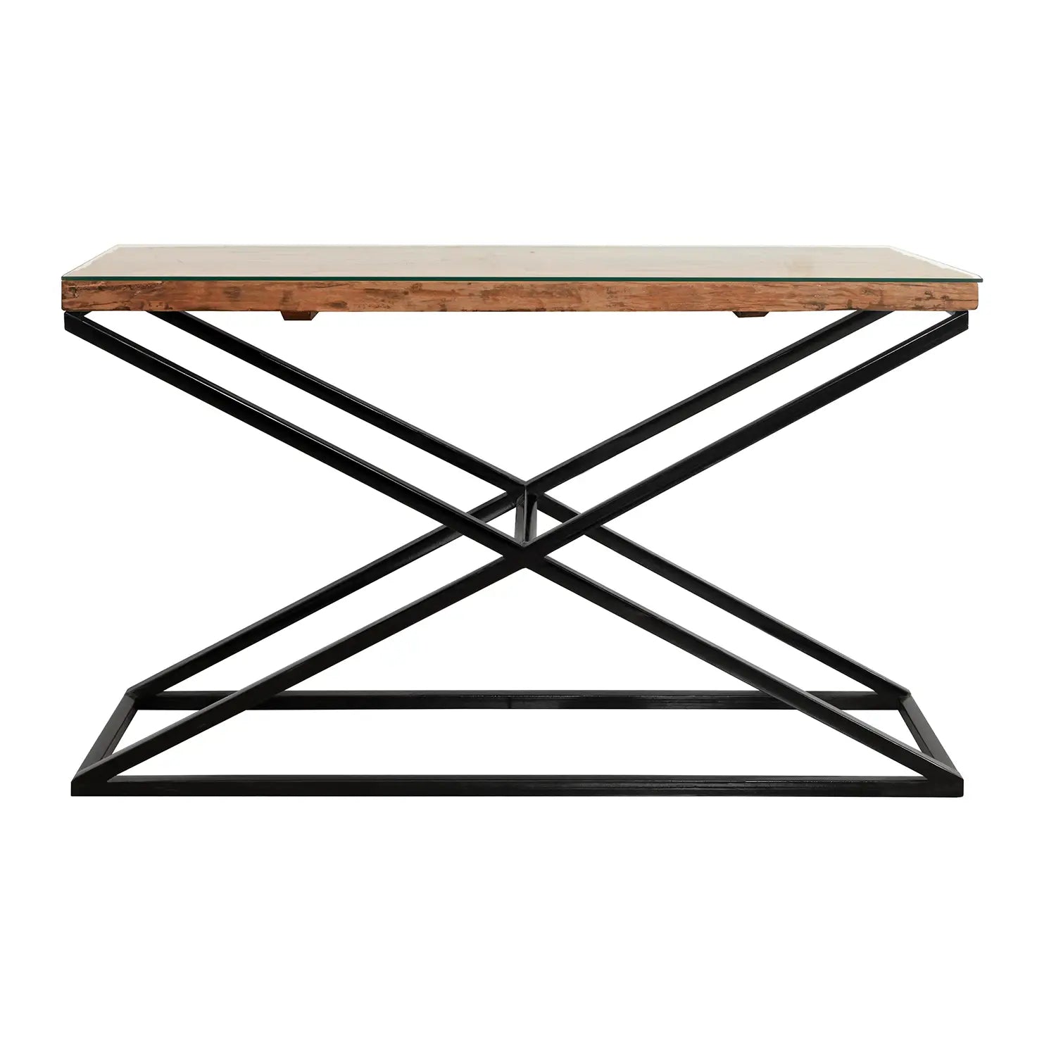 Noir Railway Sleeper Wood Console Table