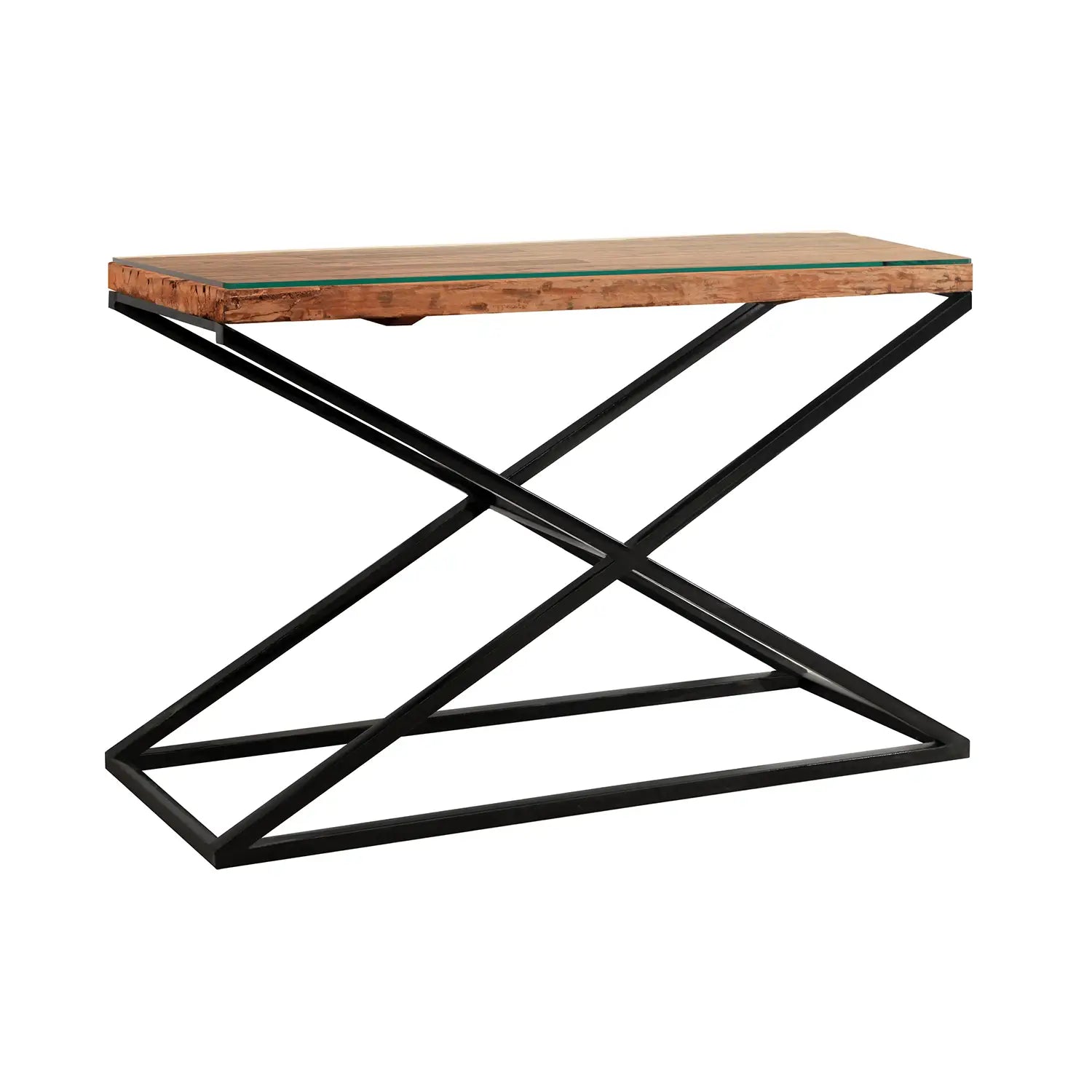 Noir Railway Sleeper Wood Console Table